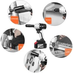 FREOSEN Bürstenloser Akku Schlagschrauber, 4.0 Ah 398TV Akku Steckschlüssel Vierkantantrieb Leistungsstarker Brushless Motor, Mit 16 Zubehörteil 8 FREOSEN Bürstenloser Akku Schlagschrauber, 4.0 Ah 398TV Akku Steckschlüssel Vierkantantrieb Leistungsstarker Brushless Motor, Mit 16 Zubehörteil -Drehschlagschrauber Soldes 66797099 3