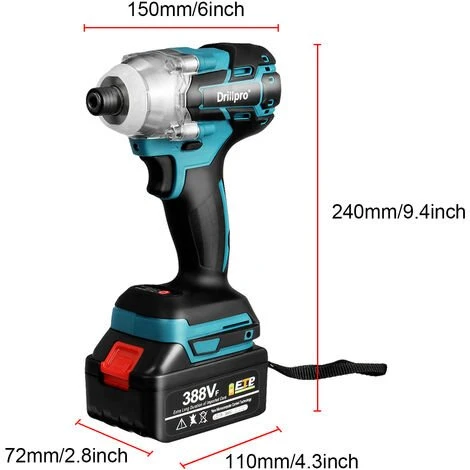 INSMA Akku Schlagschrauber Akkuschrauber 1/4'' Mit 2 Akku 4 INSMA Akku Schlagschrauber Akkuschrauber 1/4'' Mit 2 Akku – Bild 2