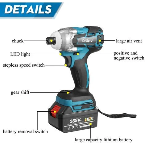 INSMA Akku Schlagschrauber Akkuschrauber 1/4'' Mit 2 Akku 5 INSMA Akku Schlagschrauber Akkuschrauber 1/4'' Mit 2 Akku – Bild 3
