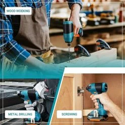 GIZCAM 18V Akku Schlagschrauber,180 Nm, 2,0-Ah-Akku, 6,35-mm-Spannfutter, 2800 IPM Max. Schlagzahl, 0-2200 U/min Rotationsgeschwindigkeit, TDID20K -Drehschlagschrauber Soldes 67676447 5