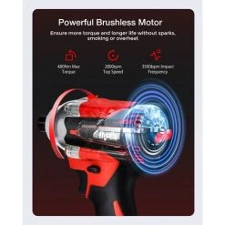 MENSELA Drehmoment Elektrisch Bürstenlos Schlagschrauber Kabellos (Ohne Akku) 11 MENSELA Drehmoment Elektrisch Bürstenlos Schlagschrauber Kabellos (Ohne Akku) -Drehschlagschrauber Soldes 68418509 5