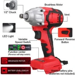 FANTABLAU Elektrischer Kabelloser Bürstenloser Schlagschrauber Power Driver(Ohne Akku) -Drehschlagschrauber Soldes 68418561 4